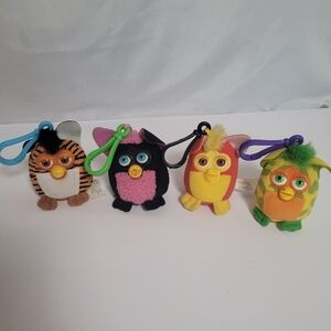 VTG 2000 Furby McDonalds Mini Plush Clip On Toy Lot Of 4